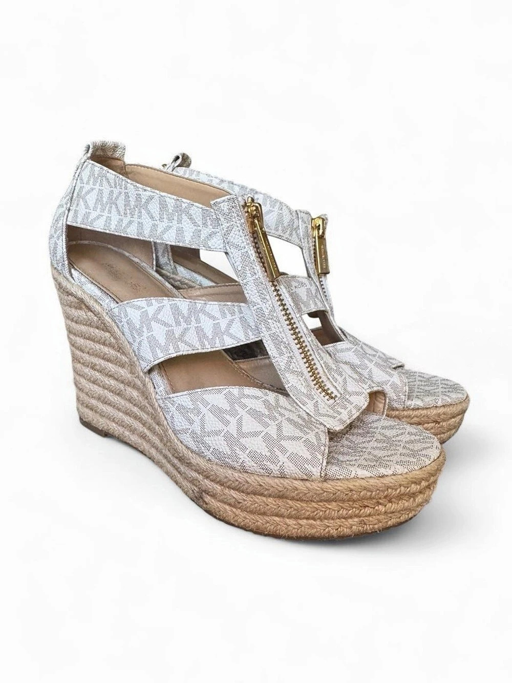 MICHAEL Michael Kors Berkley Front Zip Espadrille Wedge Sandal 8.5